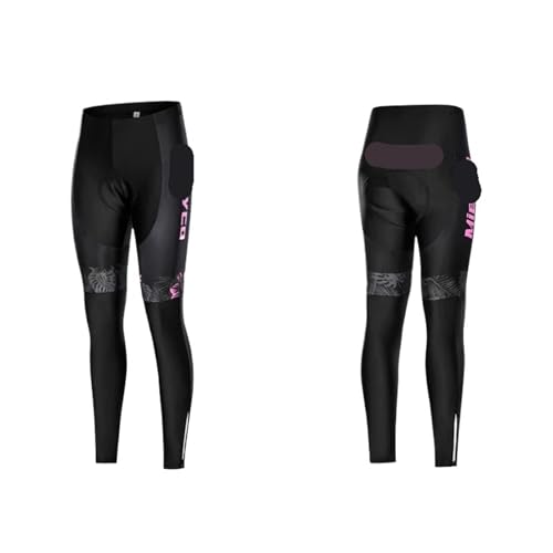 LFFAVHFK Fahrradhose Lang 2PCS Schlank Atmungsaktive Radfahren Hosen for Frauen 5D Hose Bunten Mountainbike Fahrrad Leggings Sport Outfit(Pink02,S) von LFFAVHFK