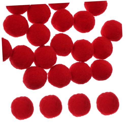 KONTONTY 150 Stück Plüschkugel Mehrzweck-pompombälle Flauschige Kugeln Hüte DIY Flauschige Bälle Bommelbälle Flauschiger Bommel Kleidung Kleidung Pompons Pom-pom-Kugeln Rot Polyester von KONTONTY