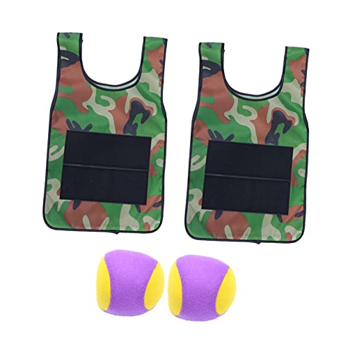 KONTONTY 2 Sätze klebriges Ziel klebriges Spiel Spiele für draussen brausetabletten Sport spielsachen für draußen Outdoor-Spielkostüm Wildweste für Outdoor Stoff Camouflage von KONTONTY