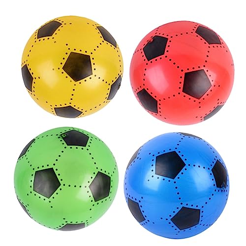 KONTONTY 4er Set Aufblasbare Mini Fußballspielzeuge Interaktive PVC Bälle Für Bunte Farben Ideal Für Drinnen Und Draußen Sportspielzeug Für Jungen Und ädchen von KONTONTY