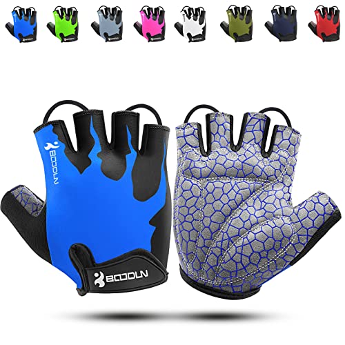 KONVINIT Fahrradhandschuhe Herren Sommer Halbfinger MTB Handschuhe,Radhandschuhe für Mountainbike/Rennrad,Fahrrad Handschuhe Freizeit Herren und Damen,Blue L von KONVINIT