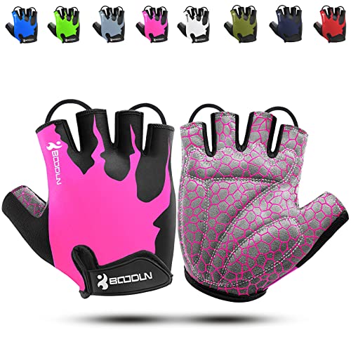 KONVINIT Fahrradhandschuhe für Damen Halbfinger MTB Handschuhe,Radhandschuhe für Frauen,Atmungsaktive rutschfeste Stoßdämpfung,pink L KONVINIT Fahrradhandschuhe für Damen Halbfinger MTB Handschuhe,Radhandschuhe für Frauen,Atmungsaktive rutschfeste Stoßdämpfung,pink L von KONVINIT