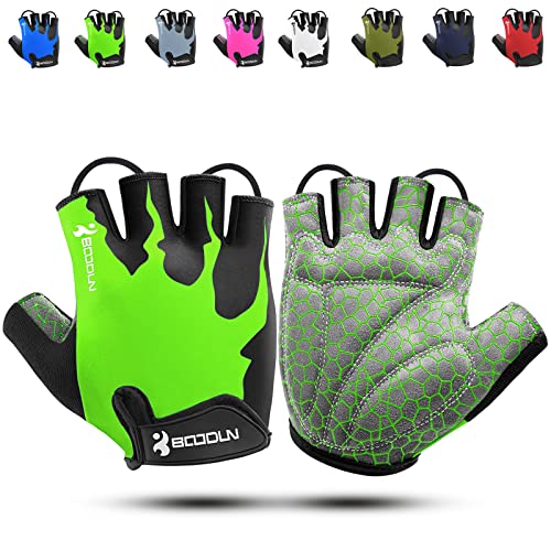 KONVINIT Fahrradhandschuhe Herren Sommer Halbfinger MTB Handschuhe,Radhandschuhe für Mountainbike/Rennrad,Fahrrad Handschuhe Freizeit Herren und Damen,Green S von KONVINIT