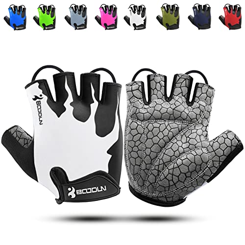 KONVINIT Fahrradhandschuhe Herren Sommer Halbfinger MTB Handschuhe,Radhandschuhe für Mountainbike/Rennrad,Fahrrad Handschuhe Freizeit Herren und Damen,White L von KONVINIT