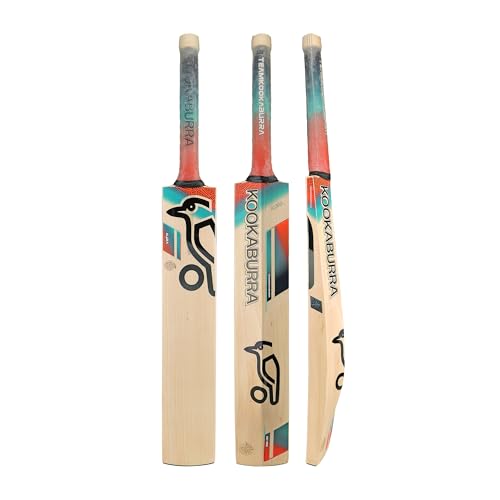 Kookaburra Aura Pro Cricket Bat, Short Handle Cricketschläger, Koralle/Blau, Kurzer Griff von KOOKABURRA