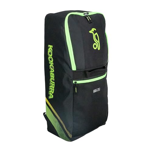 Kookaburra D6500 Cricket-Tasche, Schwarz/Neongrün von KOOKABURRA