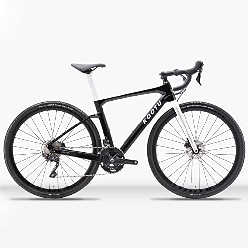 KOOTU Carbon Gravel Bike, BERSERKER4.0 700C Gravel Rennrad T800 Kohlefaser Rahmen,Gabel & Sitzrohr mit Shimano GRX400 20 Gänge & Contineltal 40C Gravel Reifen Leichtes Fahrrad für Unisex von KOOTU