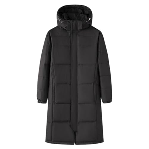 KOPQMJKIDFH Herrens Long in Puffer Hooded Jacket Paar Stil Casual Solide Farbe Verdickung Warm Weiß Ente Unten MantelPuffer Coats,B,4XL von KOPQMJKIDFH