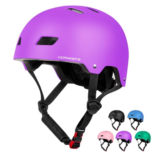 KORIMEFA Kinder Fahrradhelm Kinderhelm Radhelm Sporthelm CE-Zertifizierung für Fahrrad Skateboard Scooter Motorrad BMX für 3-14 Jahre (Violett, M) von KORIMEFA