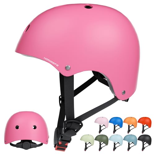 KORIMEFA Kinder Fahrradhelm Kinderhelm Skaterhelm Verstellbar für 3 Jahre Junge CE-Zertifizierung für Fahrrad Roller Skateboard Scooter 3-13 Jahre Alt Junge Mädchen (Pink, M) von KORIMEFA