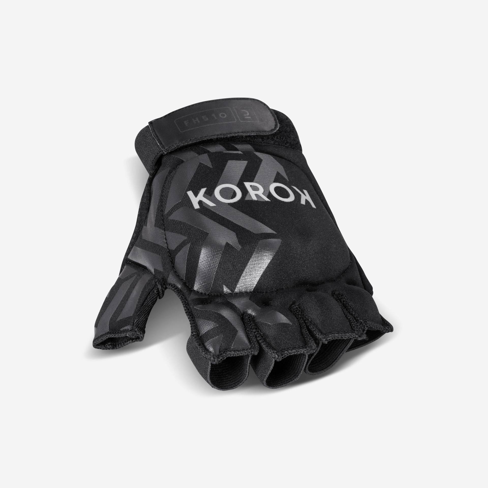 Damen/Herren/Kinder Feldhockey Handschuhe 1-Fingerglied - FG510 schwarz/grau von KOROK