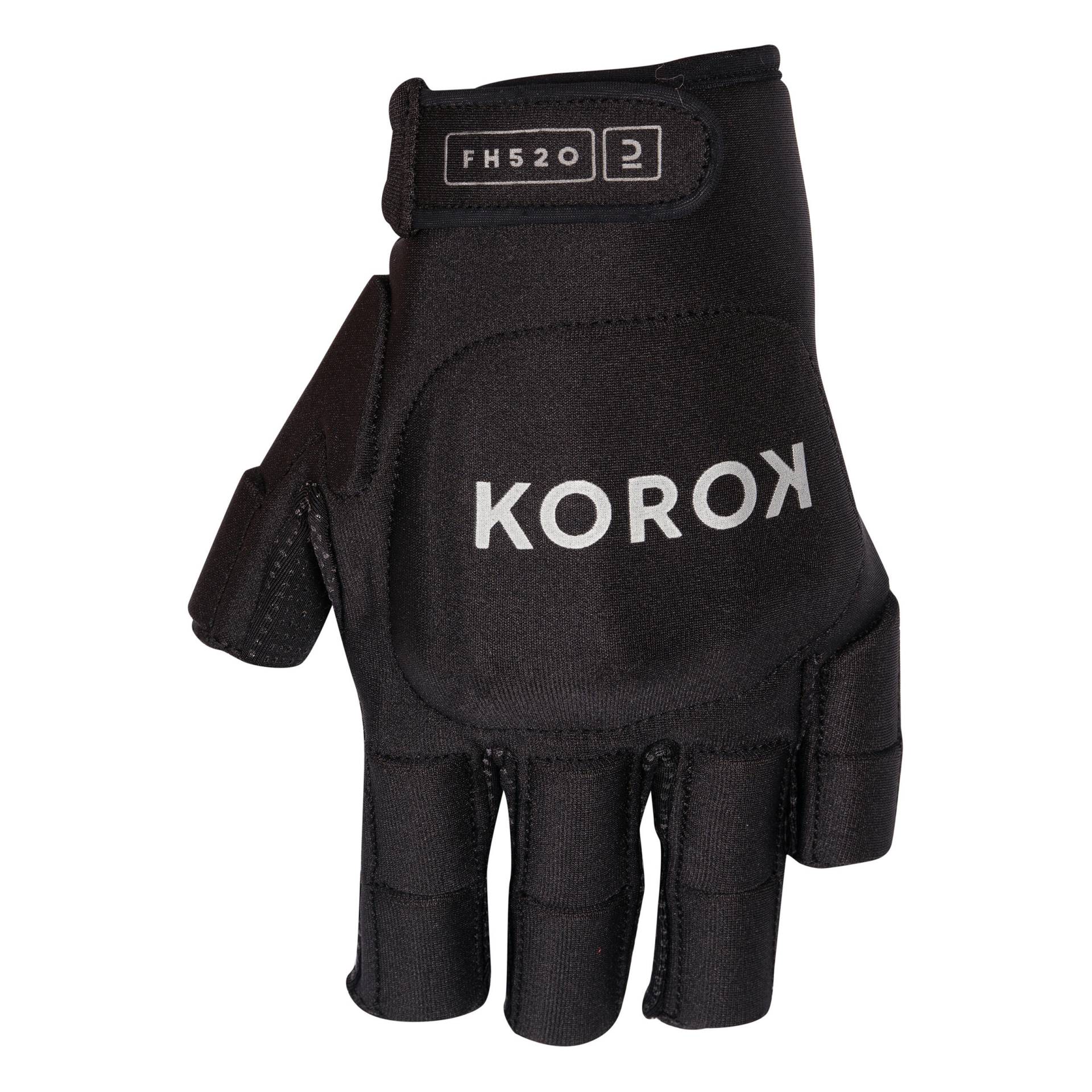 Damen/Herren 3/4-Finger Hockey Handschuh - FH520 schwarz/grau Damen/Herren 3/4-Finger Hockey Handschuh - FH520 schwarz/grau von KOROK