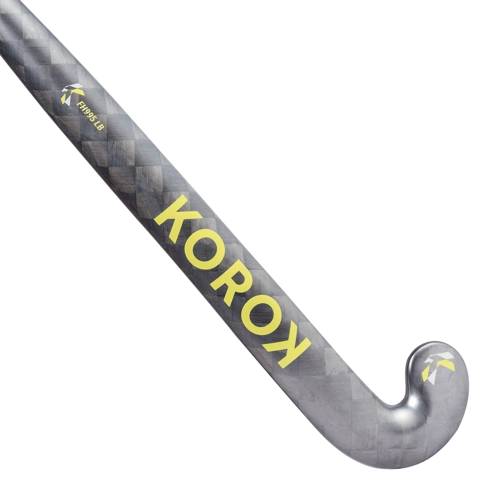 Damen/Herren Feldhockeyschläger Experten Low Bow 95 % Carbon - FH995 grau/gelb von KOROK