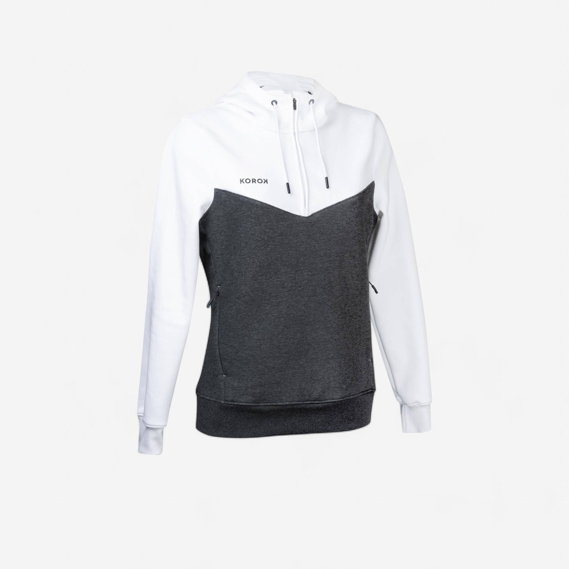 Damen Feldhockey Hoodie - FH500 weiß/dunkelgrau Damen Feldhockey Hoodie - FH500 weiß/dunkelgrau von KOROK