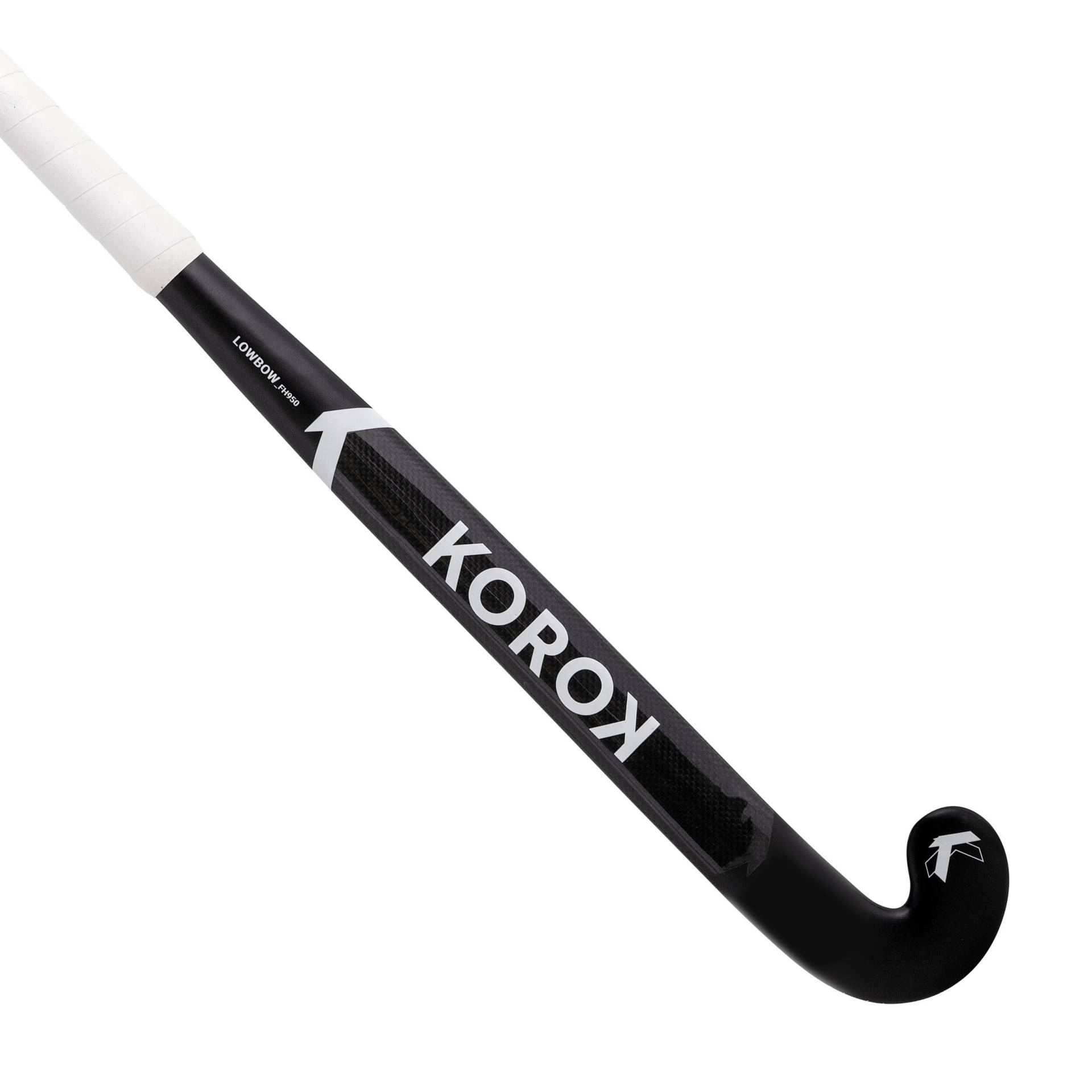 Hallenhockeyschläger FH950 Experte Low Bow 50% Carbon Damen/Herren schwarz/weiss von KOROK