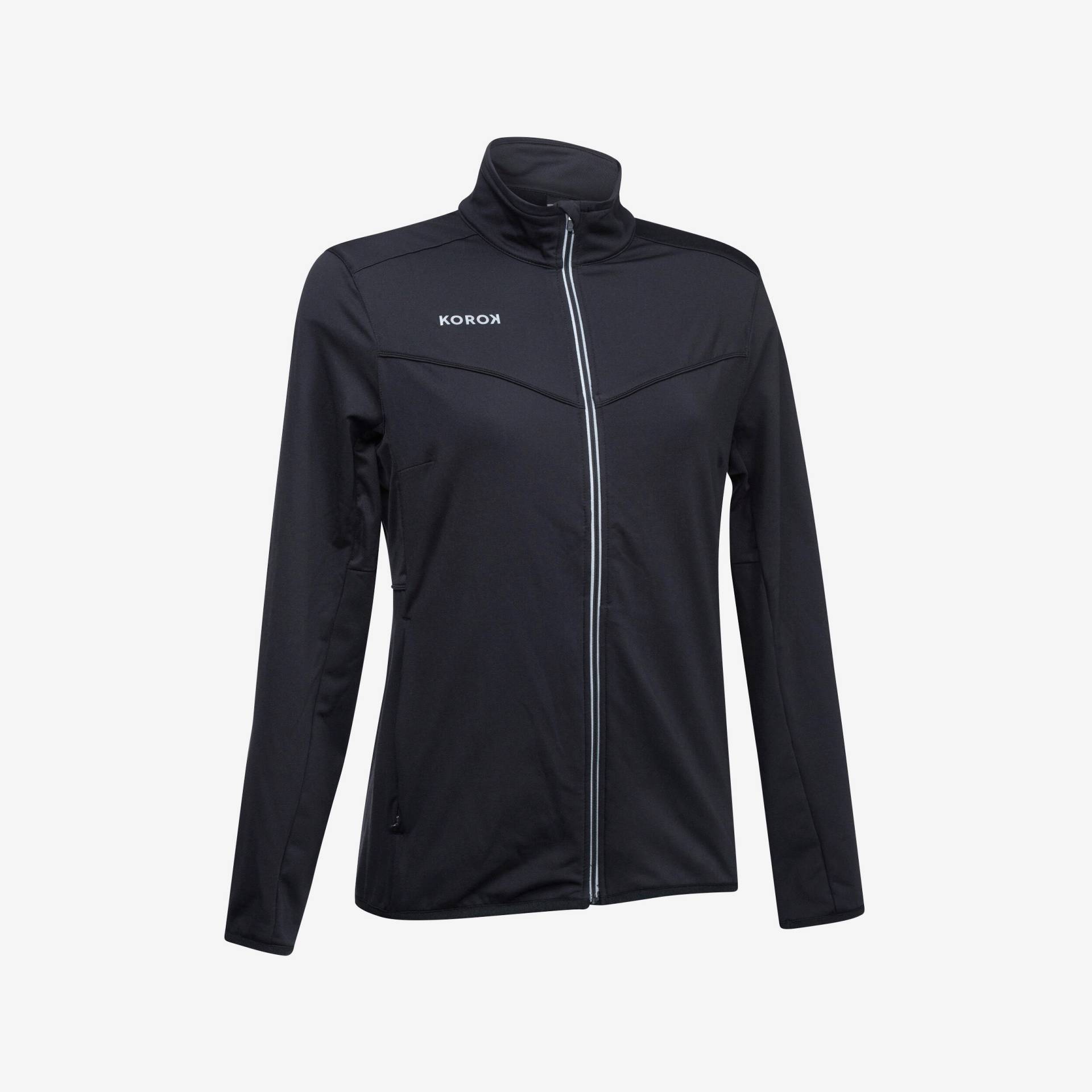 Damen Feldhockey Trainingsjacke - FH900 schwarz von KOROK