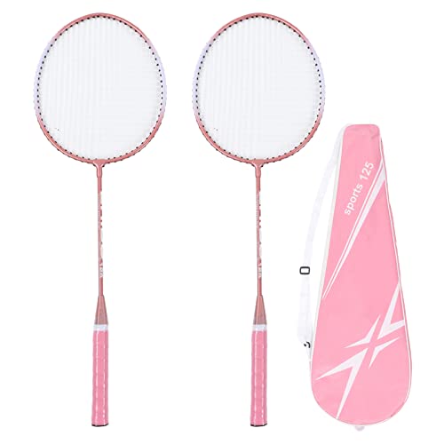 KOSDFOGE Badmintonschläger-Set, 2 Stück, Badmintonschläger, Rosa, professionelle, Separate Badmintonschläger aus Eisenlegierung für Anfänger, Studententraining von KOSDFOGE