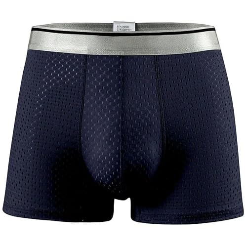 Herren Boxershorts Plus Größe 180 Kg Sommerboxer Unterwäsche Männer EIS Seidennetz Waben Atmungsaktiven Kühlen Männlichen Boxershorts 12Xl 11Xl Underpants-Königsblau-4Xl-3Pcs von KOSTEN