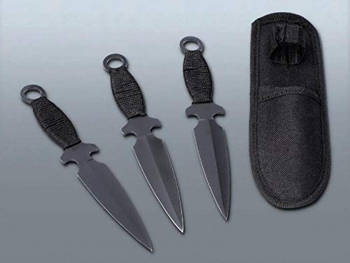 3er Black Zombie Wurfmesser Profi Kunai ca. 19cm - Throwing Knife - schnelles Werfen Messer Edelstahl - Trainingsmesser - Gürtelmesser - Wurfmesser Set inklusive Holster aus Nylon schwarz 3er Black Zombie Wurfmesser Profi Kunai ca. 19cm - Throwing Knife - schnelles Werfen Messer Edelstahl - Trainingsmesser - Gürtelmesser - Wurfmesser Set inklusive Holster aus Nylon schwarz von KOSxBO