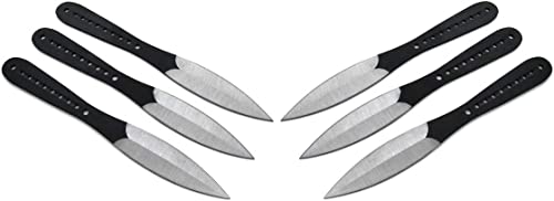 KOSxBO® 6 teiliges Wurfmesser Set 22,5 cm schwarz Tomahawk Edition inklusive Cordura Holster mit Gürtelclip 6 hochwertige Throwing Knives - Ninja Wurfmesser von KOSxBO