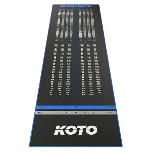 KOTO - Carpet Checkout Blau, 285x80cm Dartmatte, Schutz Bodens & Dartpfeile, Mit Score-Indikation + Oche KOTO - Carpet Checkout Blau, 285x80cm Dartmatte, Schutz Bodens & Dartpfeile, Mit Score-Indikation + Oche von KOTO darts