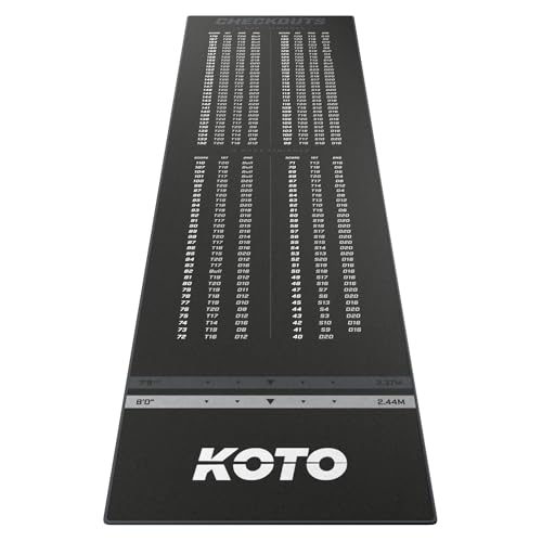 KOTO - Carpet Checkout Grau, 285x80cm Dartmatte, Schutz Bodens & Dartpfeile, Mit Score-Indikation + Oche KOTO - Carpet Checkout Grau, 285x80cm Dartmatte, Schutz Bodens & Dartpfeile, Mit Score-Indikation + Oche von KOTO darts