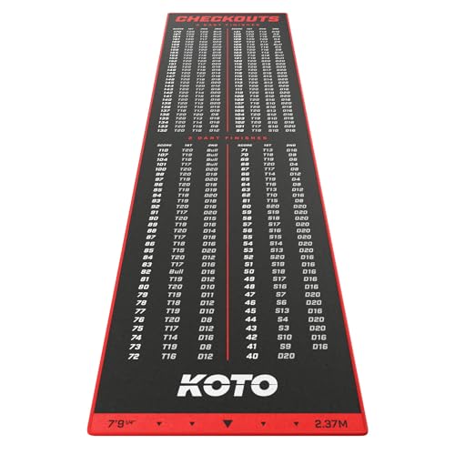 KOTO - Carpet Checkout Rot, 237x60cm Dartmatte, Schutz Bodens & Dartpfeile, Mit Score-Indikation + Oche KOTO - Carpet Checkout Rot, 237x60cm Dartmatte, Schutz Bodens & Dartpfeile, Mit Score-Indikation + Oche von KOTO darts