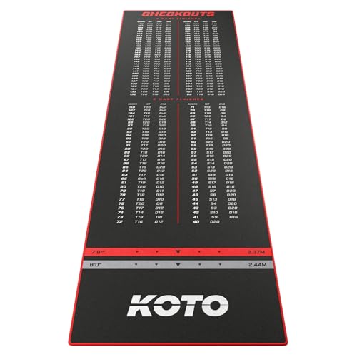 KOTO - Carpet Checkout Rot, 285x80cm Dartmatte, Schutz Bodens & Dartpfeile, Mit Score-Indikation + Oche KOTO - Carpet Checkout Rot, 285x80cm Dartmatte, Schutz Bodens & Dartpfeile, Mit Score-Indikation + Oche von KOTO darts