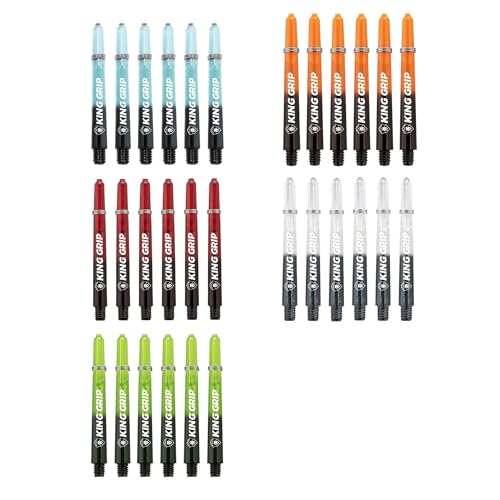 KOTO Dartschäfte Kollektion Short, Nylon schäfte 6 Orange/Schwarz, 6 Grün/Schwarz, 6 Blau/Schwarz, 6 Schwarz/Transparent, 6 Rot/Schwarz, Für L-Style Champagne EZ L1 von KOTO darts