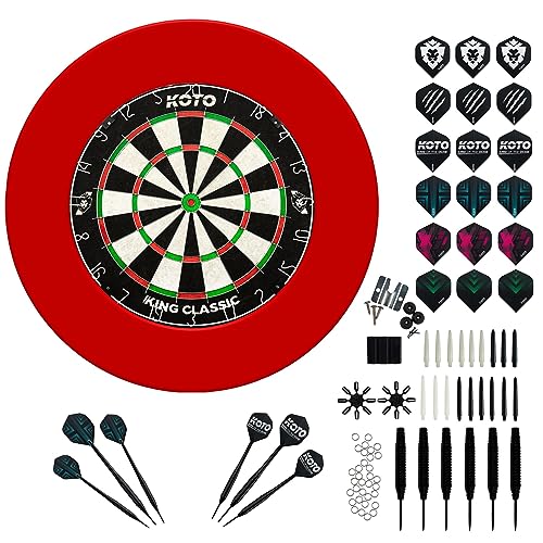 KOTO - King Classic Edition Rot Incl. Surround & Accessory Kit Steeltip 90 Stücks, 2 Sets Dartpfeile 23 G, 6x3 Flights, 6x3 Shafts KOTO - King Classic Edition Rot Incl. Surround & Accessory Kit Steeltip 90 Stücks, 2 Sets Dartpfeile 23 G, 6x3 Flights, 6x3 Shafts von KOTO darts