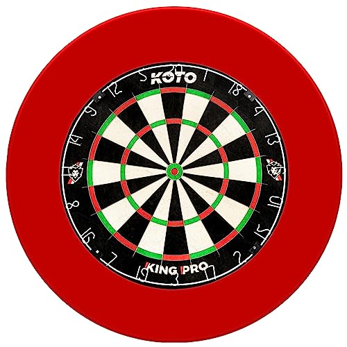 KOTO King Pro + Dartbord Surround Rot, Hochwertiger Dart Surround für alle Dartscheiben, Dart Auffamgring zum Schutz Ihrer Pfeile und Wände, Einfach zu befestigen von KOTO darts