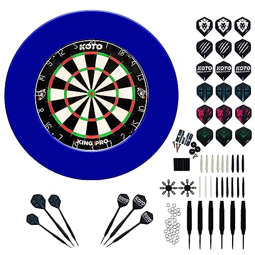 KOTO - King Pro Edition Blau Incl. Surround & Accessory Kit Steeltip 90 Stücks, 2 Sets Dartpfeile 23 G, 6x3 Flights, 6x3 Shafts KOTO - King Pro Edition Blau Incl. Surround & Accessory Kit Steeltip 90 Stücks, 2 Sets Dartpfeile 23 G, 6x3 Flights, 6x3 Shafts von KOTO darts