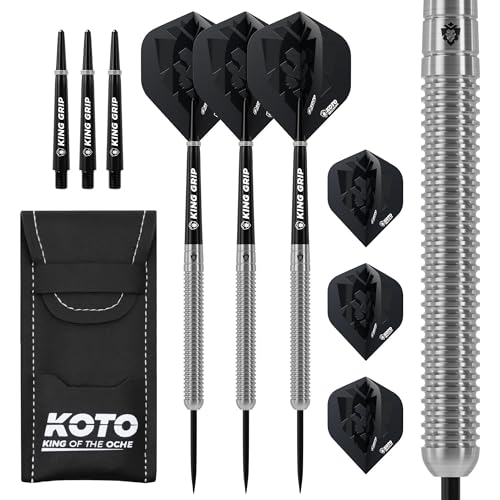 KOTO - Kingmax 90% Darts 25 G, Silber, Darts Set inkl. 3 Barrels,Flights + Shafts & Dartwallet, Fester Ringgrip KOTO - Kingmax 90% Darts 25 G, Silber, Darts Set inkl. 3 Barrels,Flights + Shafts & Dartwallet, Fester Ringgrip von KOTO darts