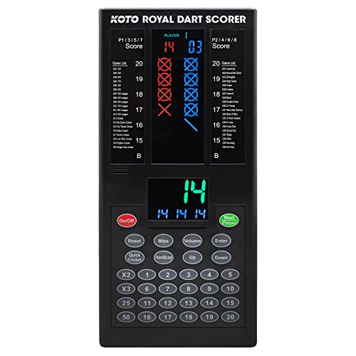 KOTO Royal Dart Scorer, Elektronische Touch Pad Dart Scorer Punktzähler, Für 8 Spieler, 40 Spiele und Über 427 Variationen, Digitaler Dartzähler von KOTO darts