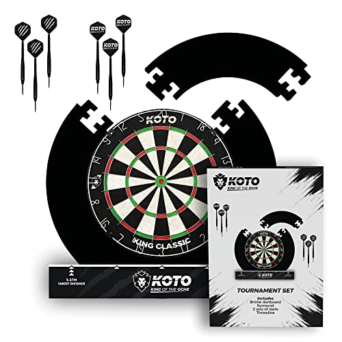 KOTO - Tournament Set Schwarz (Offizielle Maße) Bristle Dartboard, inkl. 4 STK. Surround, 2 Sätze 23 G. Darts, Halterung Dartscheibe & Wurfleine KOTO - Tournament Set Schwarz (Offizielle Maße) Bristle Dartboard, inkl. 4 STK. Surround, 2 Sätze 23 G. Darts, Halterung Dartscheibe & Wurfleine von KOTO darts