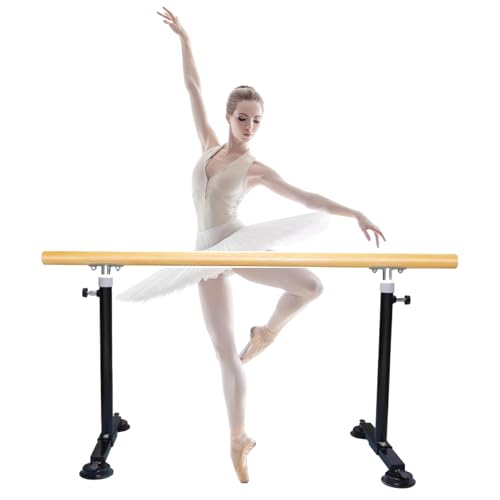 KPHYMOD Ballettstange Tragbare Ballettstange Mit Saugnapfbasis, Starke, Stabile, Verstellbare Fitness-Tanzstange Für Balance-Ballettübungen Und Heim-Barre-Workouts(Black,3.28 ft) von KPHYMOD