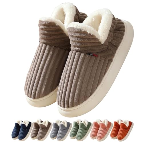 KQLULU Cloud Slippers Unisex, Winter Cloud Slippers, Cozy Slippers Women Casual Home, Warm and Comfortable Non-Slip Lightweight Soft (Coffee,44-45) von KQLULU