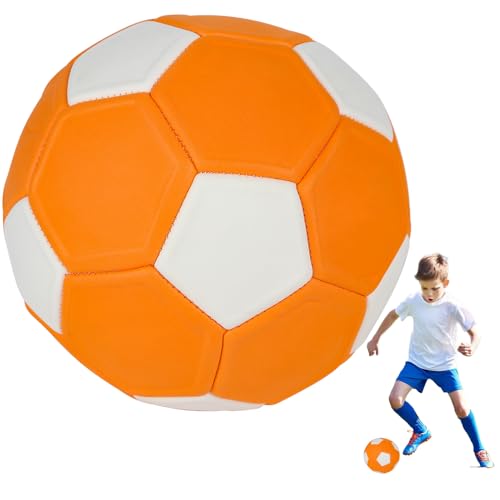 KQWVZ Fussball Curve Ball, Curve Ball Fussball Größe 5, Curve Soccer Ball, Fußball Kurvenball Für Kinder, Eva Gummi Swerve Ball Fußball, Kinder Fußball Ball Kleiner Sportball Spaß (Orange+Weiß) von KQWVZ