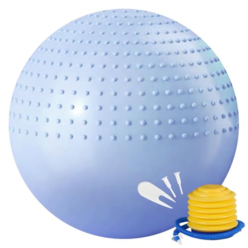 KRTOYUST Sitzball Gymnastikball, Pezziball 65cm, Anti-Burst, Kommt mit Luftpumpe, Kann für Yoga, Fitness, Sensorisches Training für Babys usw. Sorgen Sie für Unterhaltung bei Kindern (Blau) von KRTOYUST