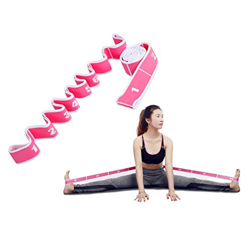 2 Stück Resistance Bands,8 Schlaufen Fitnessbänder Gymnastikband Yoga Gurt Calisthenics Krafttraining Trainingsbänder Spagat Dehnen Turnen Pilates Zubehör Geschenke für Mädchen und Frauen von KRUIHAN