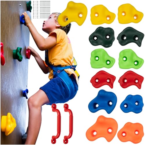 KRUZZEL Klettergriffe Kinder Indoor Bunt 12 Stück 2 Griffe + Schrauben bis 150 kg - Interne und Klettergerüst Outdoor - Zubehör für Kletterwand 25394 KRUZZEL Klettergriffe Kinder Indoor Bunt 12 Stück 2 Griffe + Schrauben bis 150 kg - Interne und Klettergerüst Outdoor - Zubehör für Kletterwand 25394 von KRUZZEL