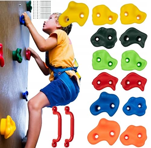 KRUZZEL Klettergriffe Kinder Indoor Bunt 15 Stück 2 Griffe + Schrauben bis 150 kg - Interne und Klettergerüst Outdoor - Zubehör für Kletterwand 25396 KRUZZEL Klettergriffe Kinder Indoor Bunt 15 Stück 2 Griffe + Schrauben bis 150 kg - Interne und Klettergerüst Outdoor - Zubehör für Kletterwand 25396 von KRUZZEL