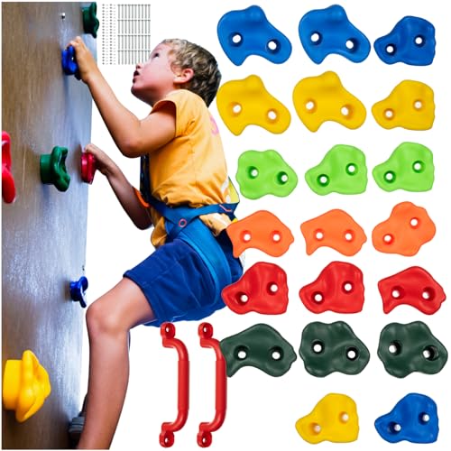 KRUZZEL Klettergriffe Kinder Indoor Bunt 22 Stück 2 Griffe + Schrauben bis 150 kg - Interne und Klettergerüst Outdoor - Zubehör für Kletterwand 25395 KRUZZEL Klettergriffe Kinder Indoor Bunt 22 Stück 2 Griffe + Schrauben bis 150 kg - Interne und Klettergerüst Outdoor - Zubehör für Kletterwand 25395 von KRUZZEL