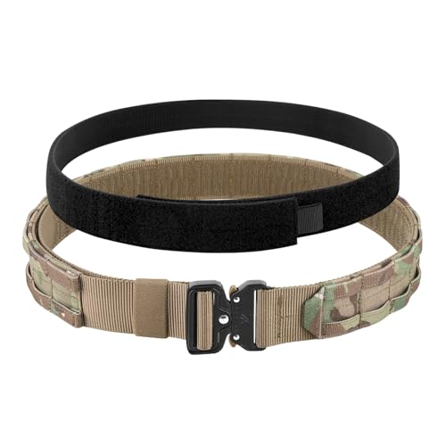 KRYDEX GEAR Taktischer Gürtel mit Schnellverschluss 1,75 Zoll Taktischer Gürtel mit 1,5 Zoll Innengürtel Militär Schwerlast Molle Gürtels Arbeitsgürte Hochleistungsgürtel für Herren (camouflage, M) von KRYDEX GEAR