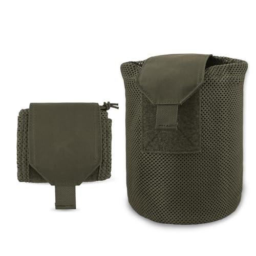 Taktische Dump Pouch, Molle Faltbar Mag Tasche Net Drawstring Recycle Tasche Recovery Tool Pack (Ranger Grün) von KRYDEX GEAR
