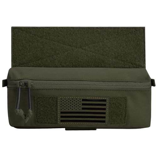 KRYDEX GEAR Tactical Mini Dump Pouch mit Haken und Schlaufe Utility Dangler Tasche Tool Pouch für AVS JPC CPC Taktische Weste (Ranger Grün) von KRYDEX GEAR