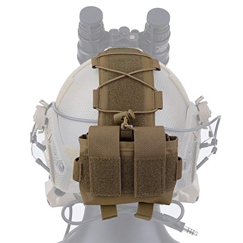 KRYDEX GEAR Taktische Helm Batterie Tasche, Gegengewicht Tasche Ausgleichsgewicht Tasche mit Klettverschluss für MK2 Taktische Helme (Kojotenbraun) von KRYDEX