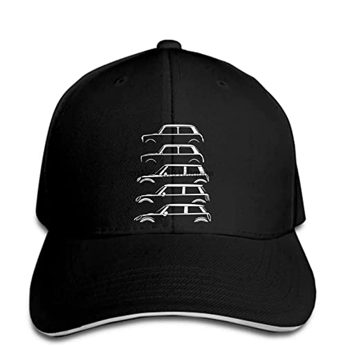 Baseballkappen für Männer und Frauen Evolution Mini Auto Silhouette Cooper Works Auto Silhouette Grafik Brief Stil Snapback Hut Peaked Sun Hut Polo Stil Geschenk Weihnachts- und Neujahrsgeschenke von KRYDN