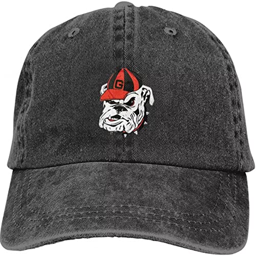 KRYDN Baseballkappen für Männer und Frauen Georgia Bulldogs Logo Unisex Baseballkappen Verstellbare Taillonierte Vintage Denim Mütze Weihnachts- und Neujahrsgeschenke von KRYDN