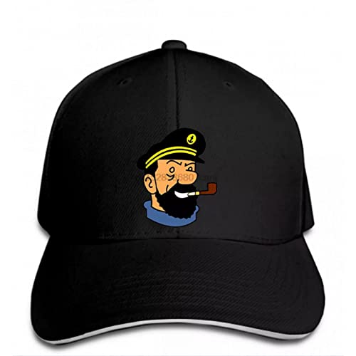 klassisch Baseball Kappe Baseball-Kappe Capitaine Haddock Chapeau Tim und Struppi Cartoon-Comic-Druck Le Rebond de la Casquette Sportive Atteint Sohn Apogée Weihnachten Geschenk von KRYDN